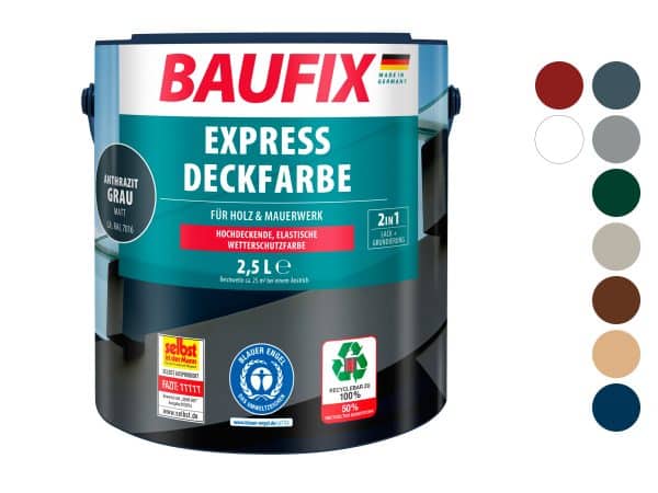 Baufix Express-Deckfarbe 2,5 Liter Wandfarbe Test